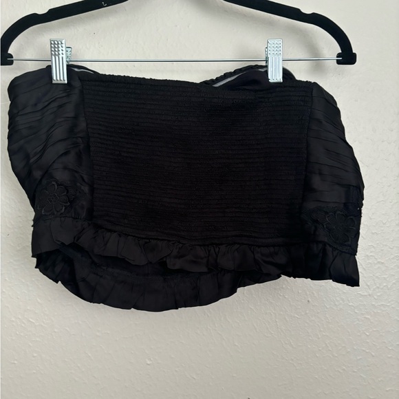 Free People Aurelia Silky Corset Top L Black - Picture 7 of 12